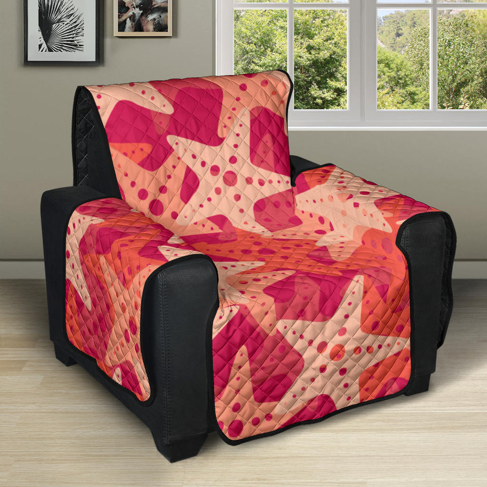 Starfish Red Theme Pattern Recliner Cover Protector