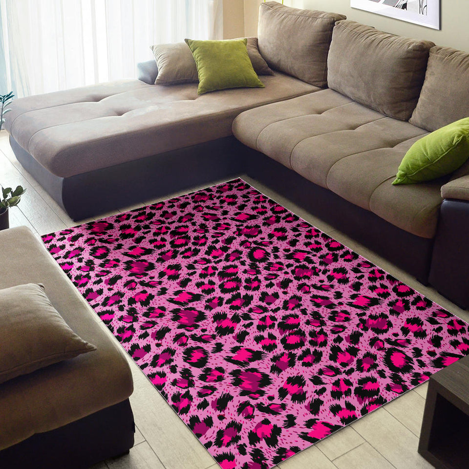 Pink Leopard Skin texture Pattern Area Rug