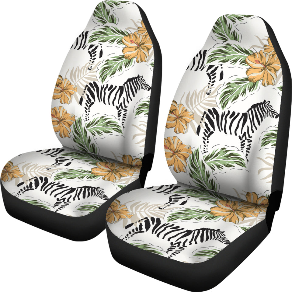 Zebra Hibiscus Pattern Universal Fit Car Seat Covers