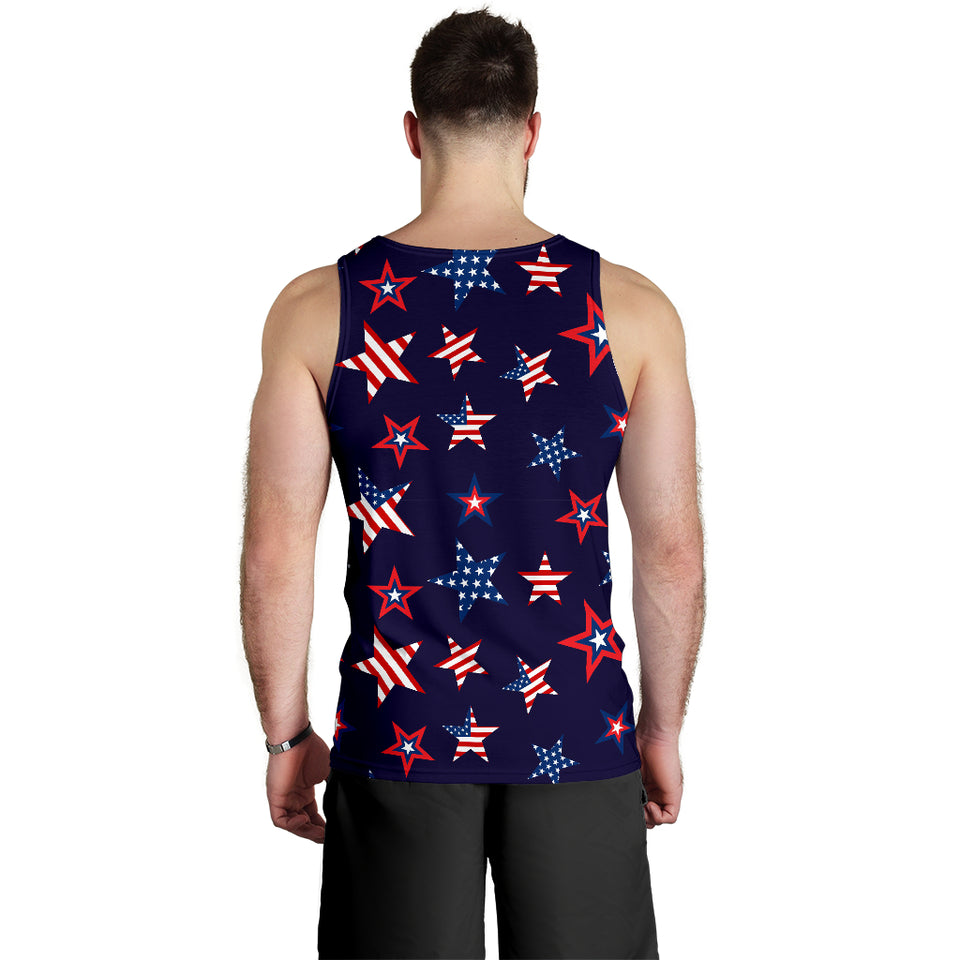 USA Star Pattern Theme Men Tank Top