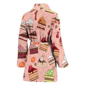 Cake Pattern Pokka dot Background Women Bathrobe