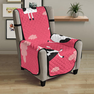 Cow Pattern Pink Background Chair Cover Protector