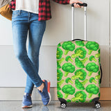 Broccoli Pattern Pink background Luggage Covers