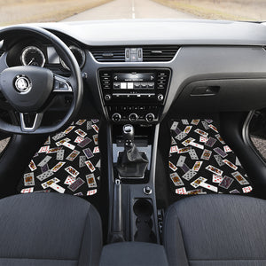 Casino Cards Suits Pattern Print Design 05 Front Car Mats