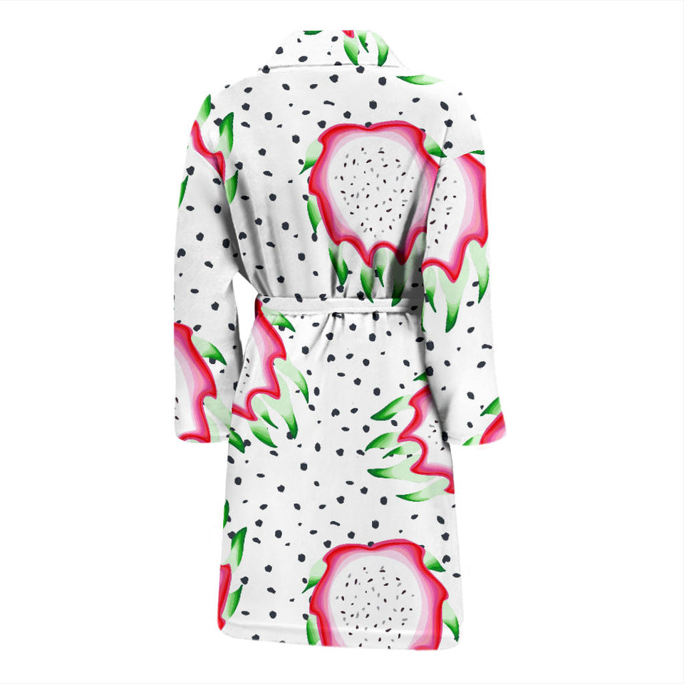 Dragon Fruit Seed Pattern Men Bathrobe