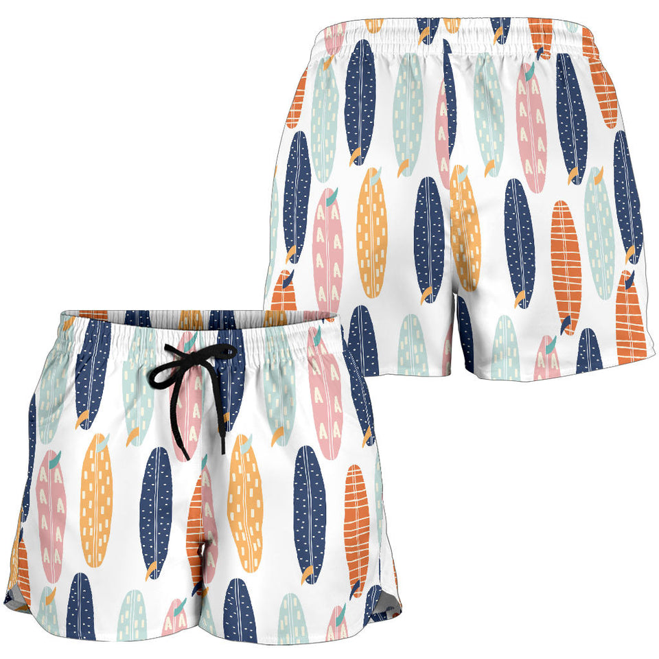 Surfboard Pattern Print Design 04 Women Shorts
