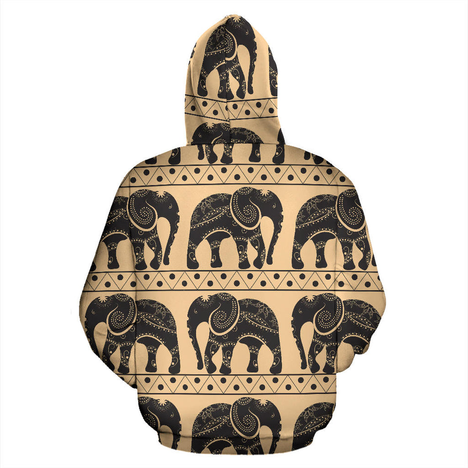 Elephant Pattern Ethnic Motifs Men Women Pullover Hoodie
