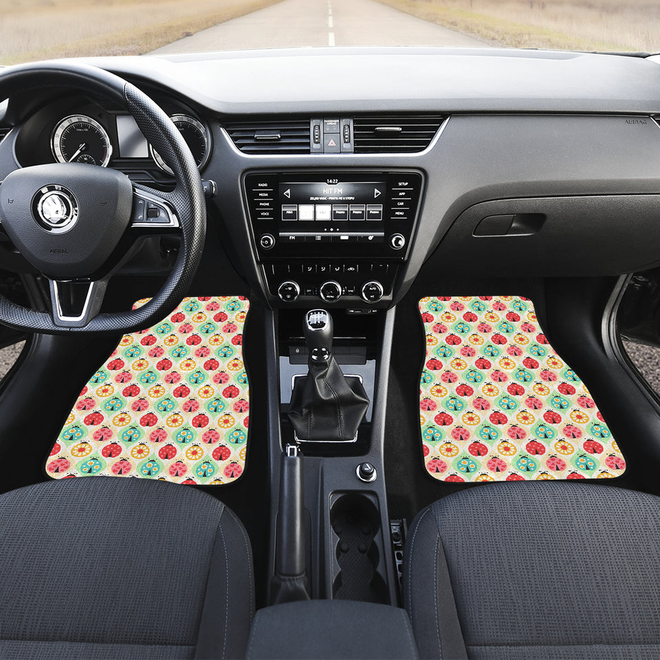 Ladybug Pattern Print Design 02 Front Car Mats