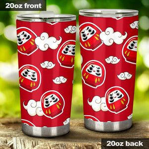 Red Daruma Cloud Pattern Tumbler