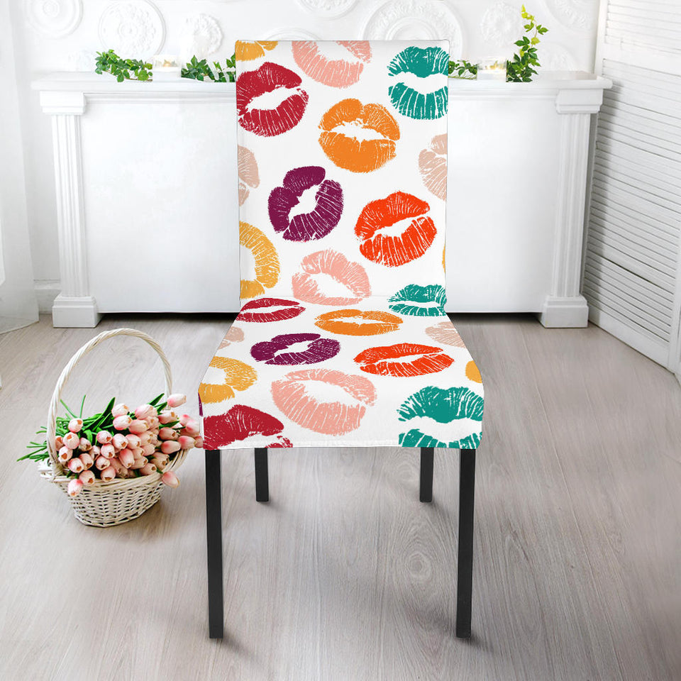 Lips Pattern Print Design 03 Dining Chair Slipcover