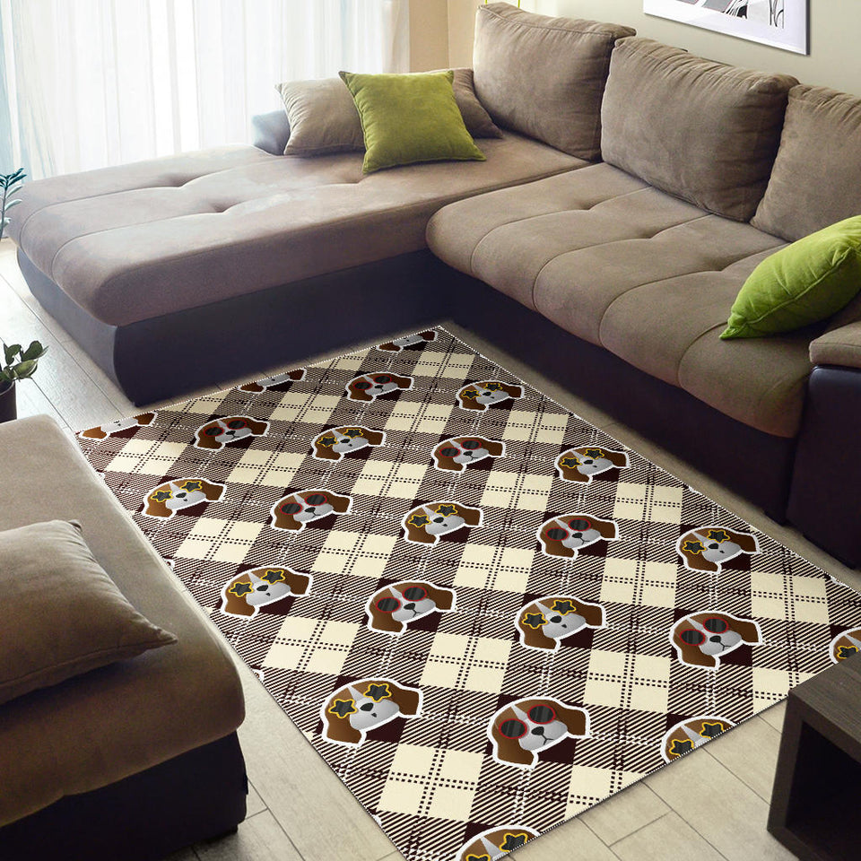 Beagle with Sunglass Pattern Area Rug