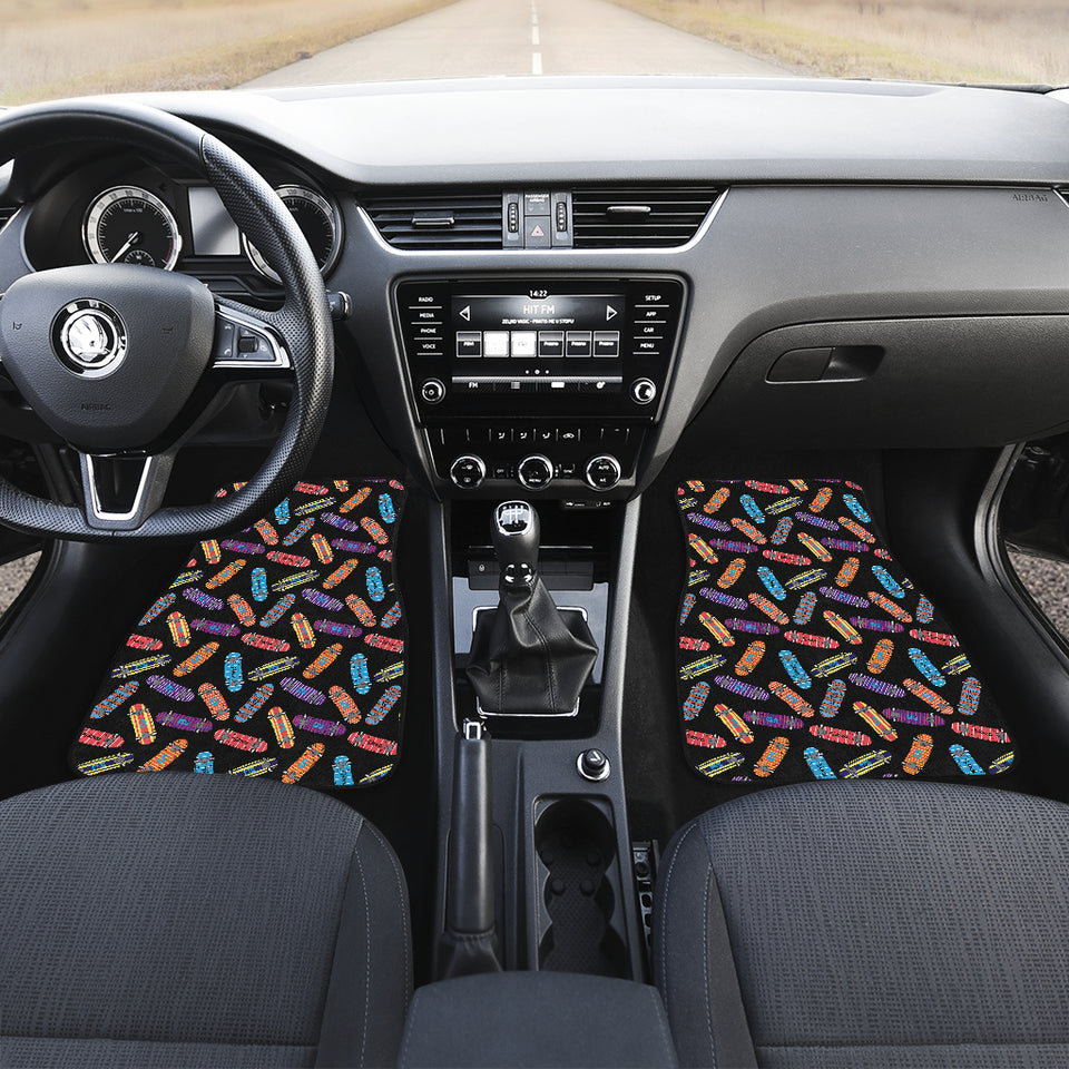 Skate Board Pattern Print Design 04 Front Car Mats