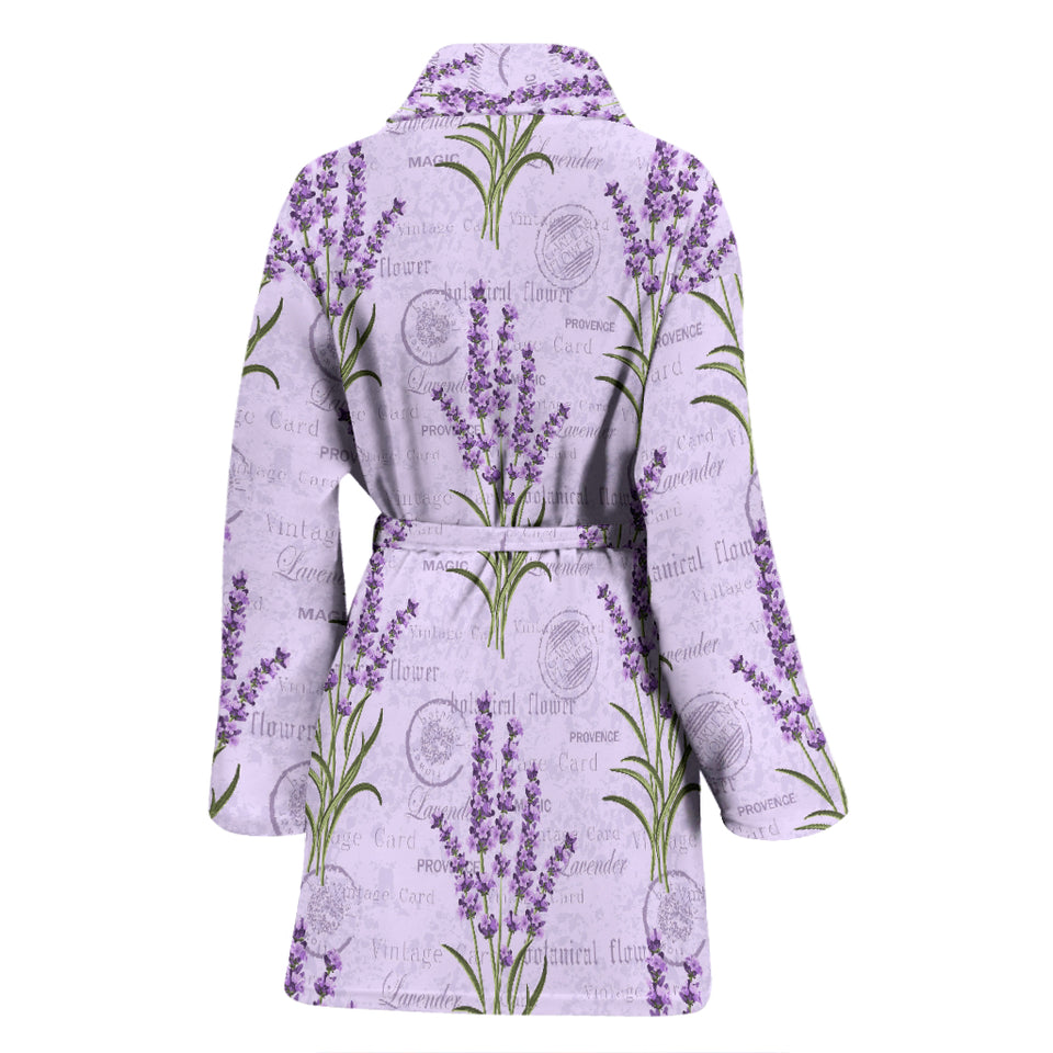 Lavender Pattern Background Women Bathrobe