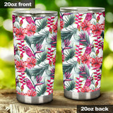 Pink Parrot Heliconia Pattern Tumbler