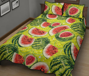 Watermelon Theme Pattern Quilt Bed Set