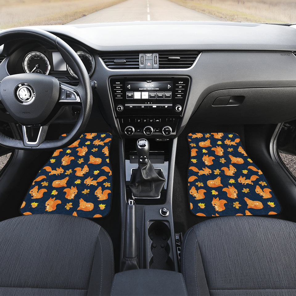 Squirrel Pattern Print Design 05 Front and Back Car Mats