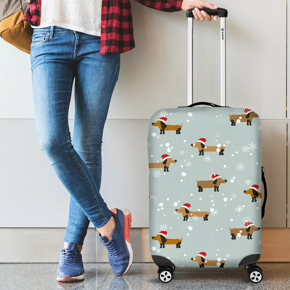 Dachshund Chirstmas Pattern Cabin Suitcases Luggages