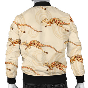 Kangaroo Aboriginal Pattern Background Men Bomber Jacket