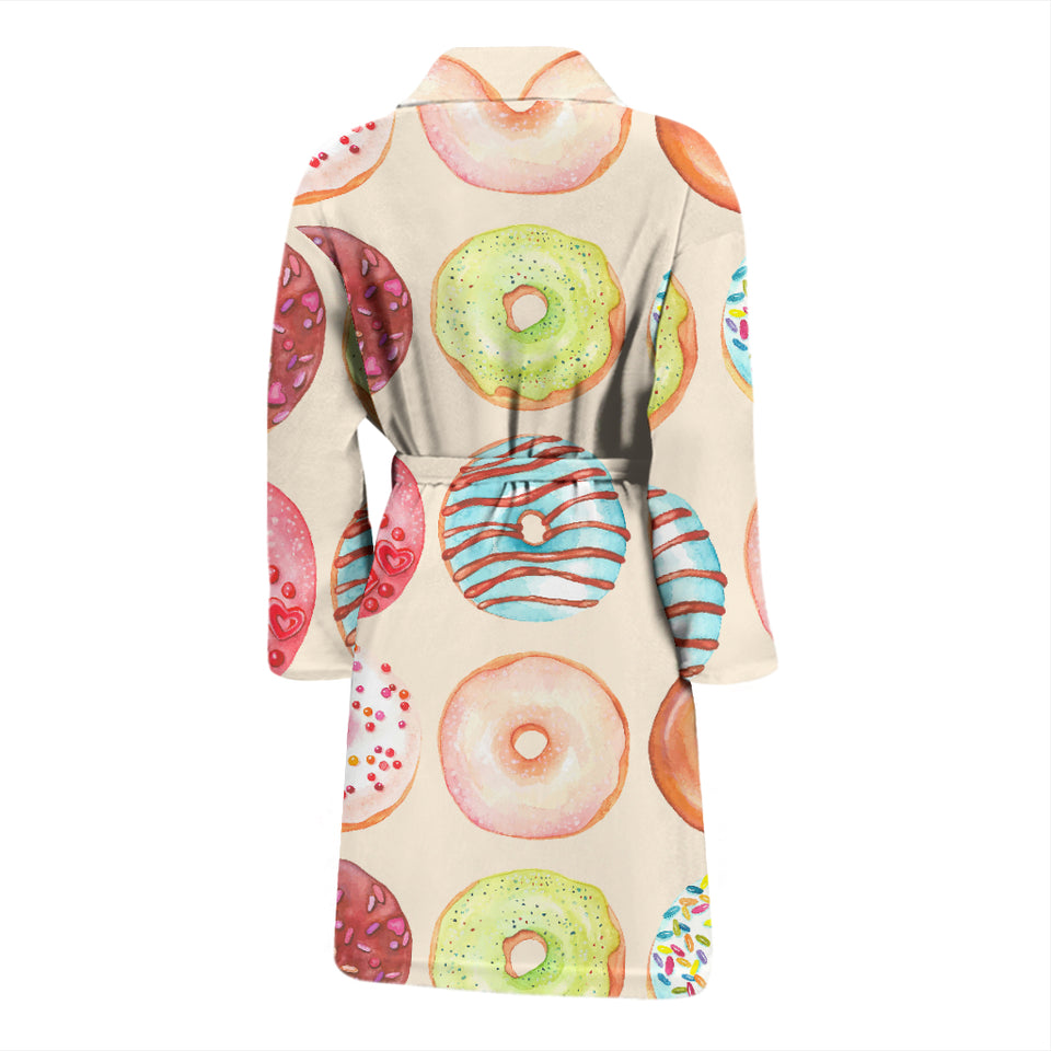 Donut Pattern Men Bathrobe