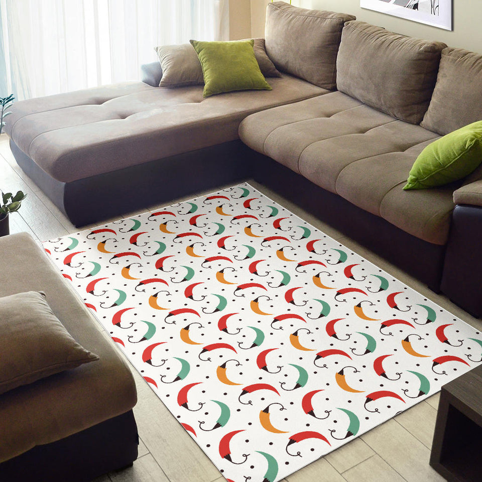 Red Green Yellow Chili Pattern Area Rug