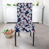 Hibiscus Pattern Print Design 02 Dining Chair Slipcover