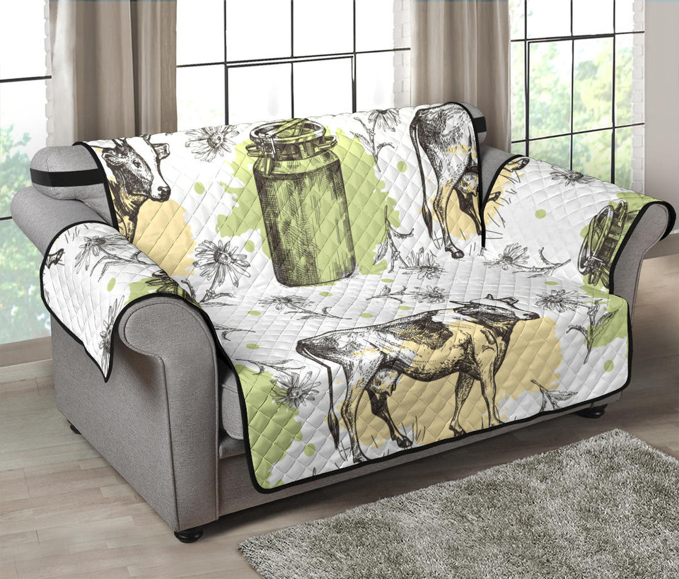 Cow Pattern Loveseat Couch Cover Protector