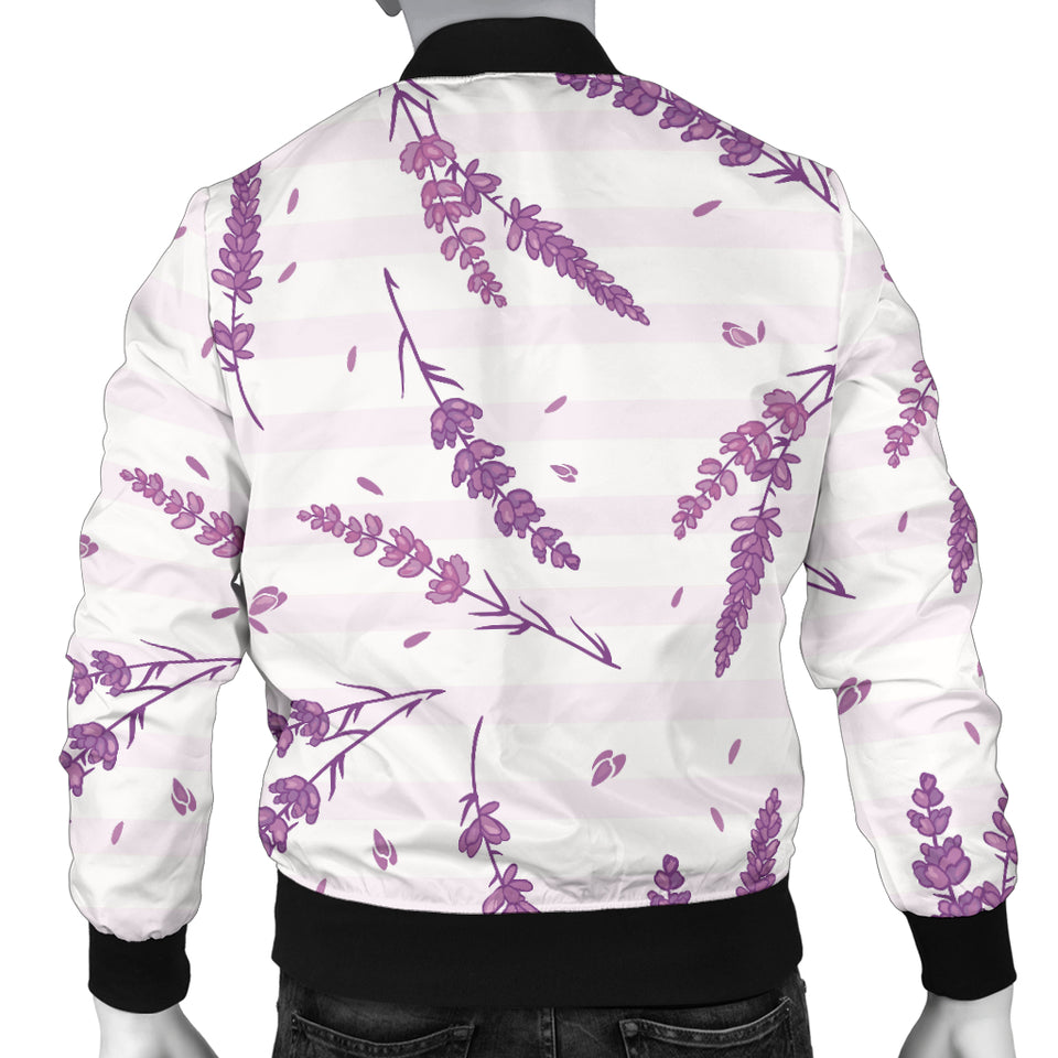 Lavender Pattern Stripe Background Men Bomber Jacket