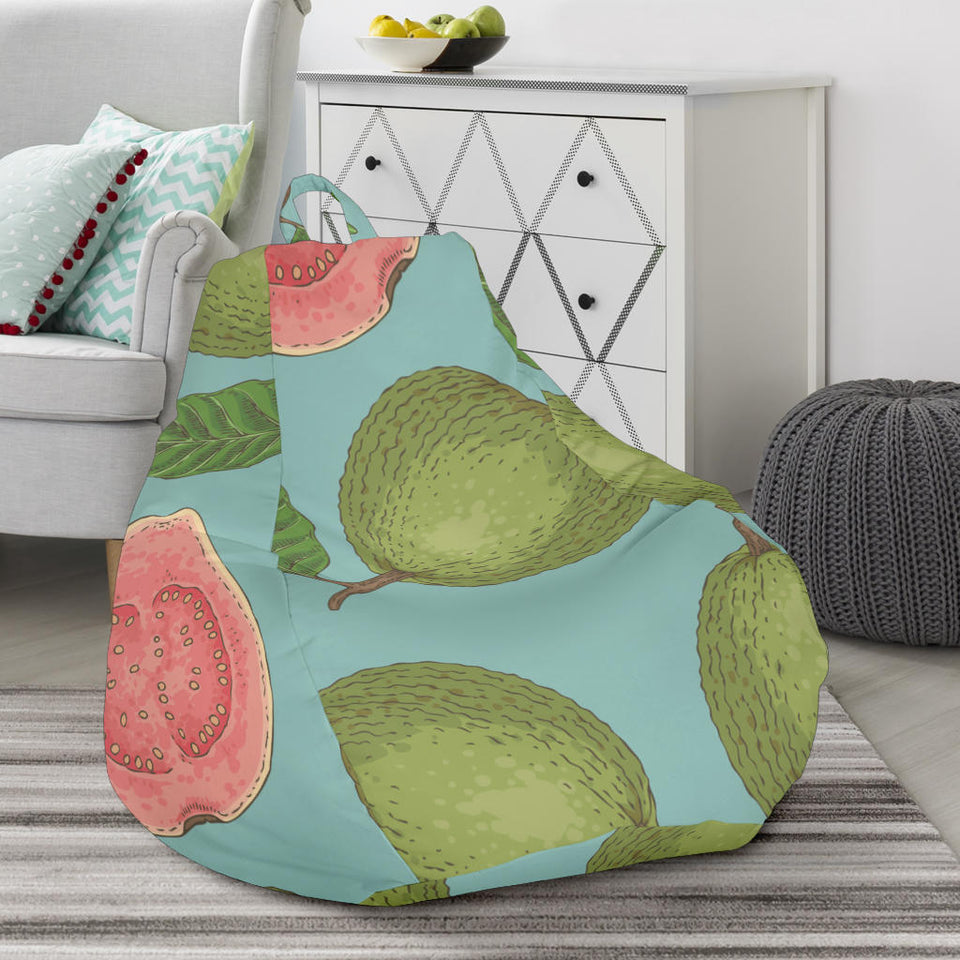 Guava Pattern Green Background Bean Bag Cover