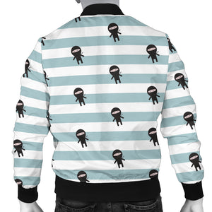 Ninja Pattern Stripe Background Men Bomber Jacket