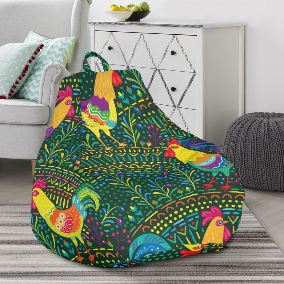 Rooster Chicken Pattern Theme Bean Bag Cover