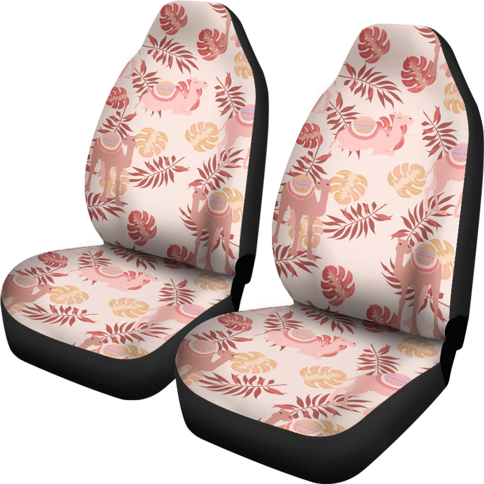 Pink Camel Leaves Pattern Universal Fit Car Seat Covers