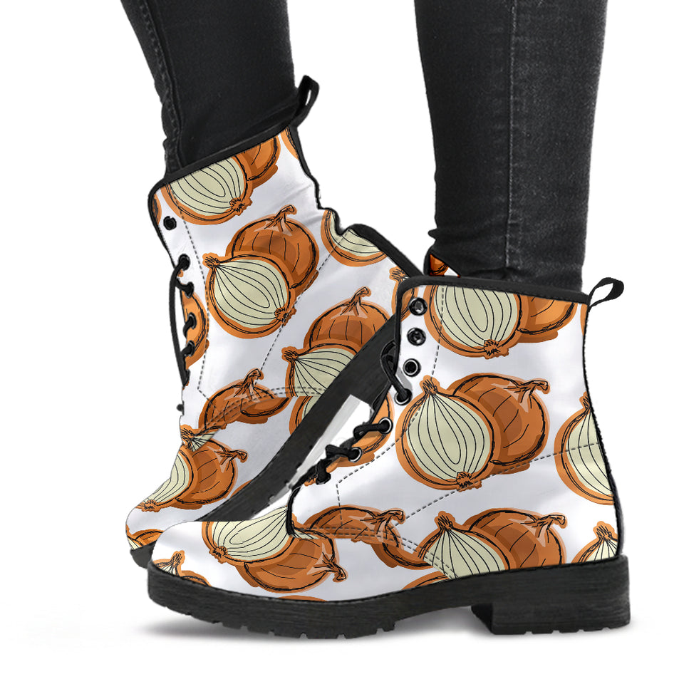 Onion Theme Pattern Leather Boots