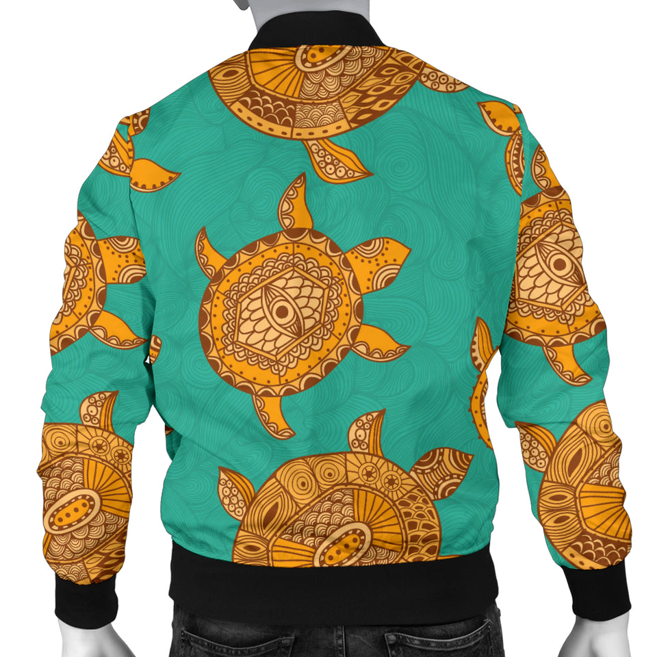 Sea Turtle Tribal Aboriginal Pattern Men Bomber Jacket