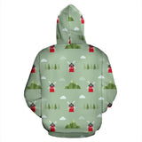 Windmill Green Pattern Men Women Pullover Hoodie