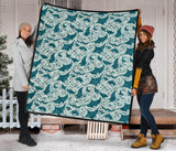 Stingray Pattern Print Design 01 Premium Quilt