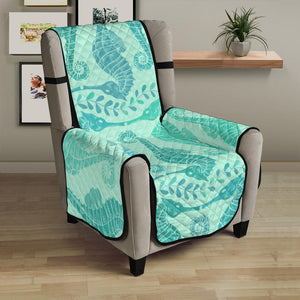 Seahorse Green Pattern Chair Cover Protector