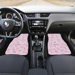 Tennis Pattern Print Design 02 Front and Back Car Mats