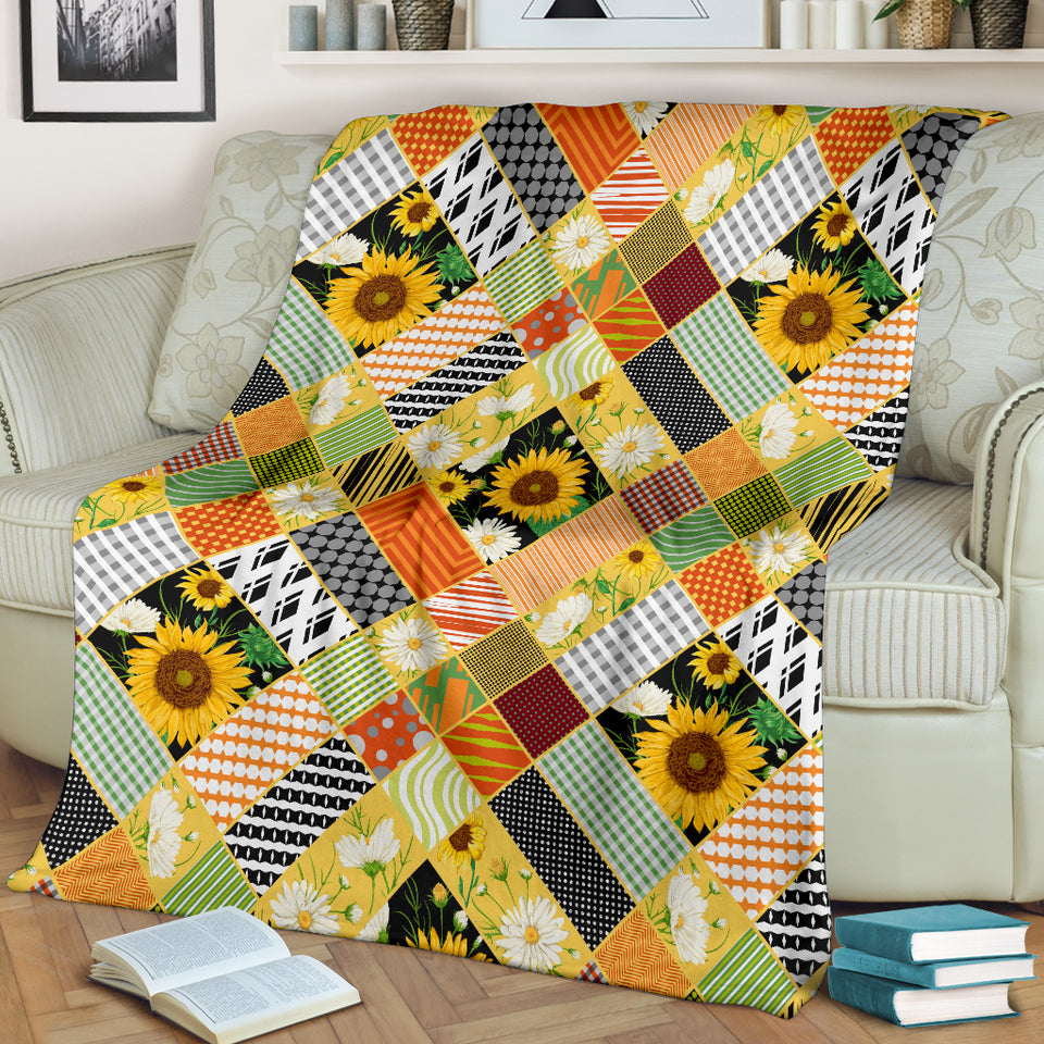 Sunflower Pattern Premium Blanket