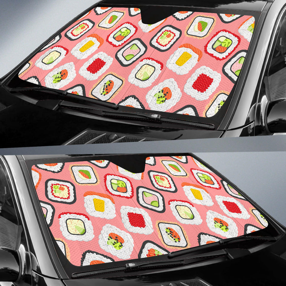 Sushi Roll Pattern Car Sun Shade