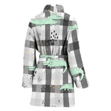 Crocodile Pattern Stripe background Women Bathrobe