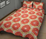 Sliced Grapefruit Pattern Quilt Bed Set