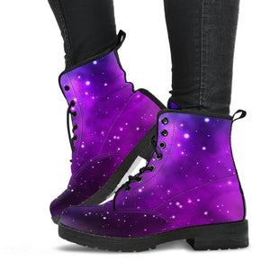 Pink Space Galaxy Pattern4 Leather Boots