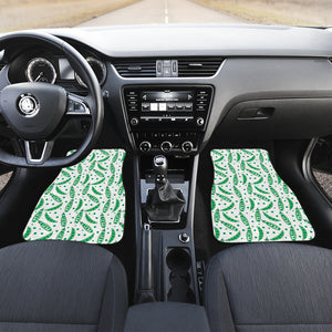 Green Peas Pattern Print Design 01 Front Car Mats