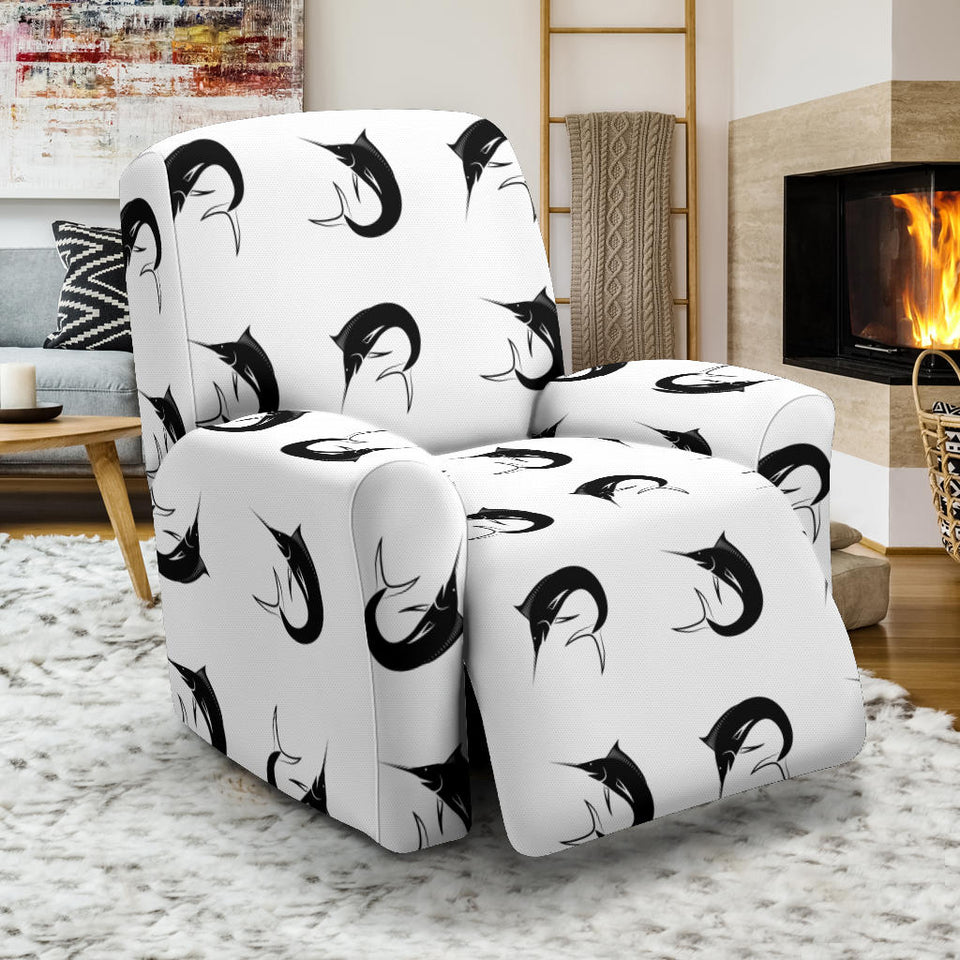 Swordfish Pattern Print Design 01 Recliner Chair Slipcover