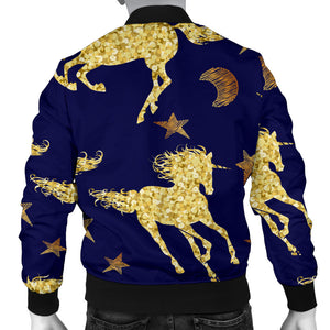 Unicorn Gold Pattern Men Bomber Jacket