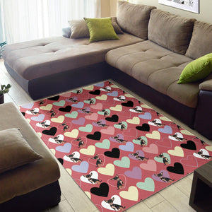 Chihuahua Heart Pink Pattern Area Rug