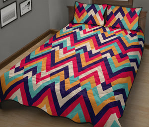 Zigzag Chevron Pattern Background Quilt Bed Set