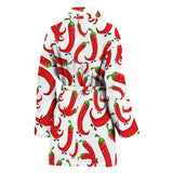 Red Chili Pattern Women Bathrobe