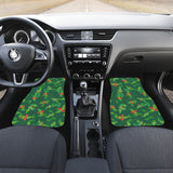 Green Peas Pattern Print Design 05 Front and Back Car Mats