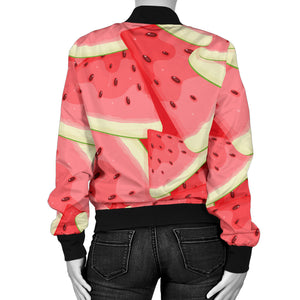 Watermelon Pattern Background Women Bomber Jacket